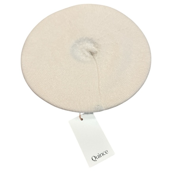 NWT - Quince Mongolian Cashmere Beret - Cream - Picture 2 of 4